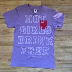 Vintage women’s Girls Drink Free Beer t-shirt.